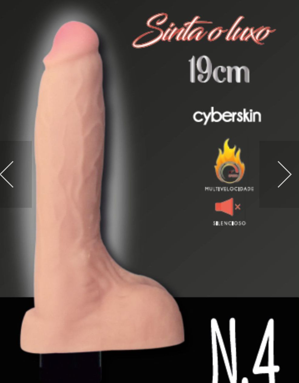 Prótese com vibrador realistica em cyber c 19cm